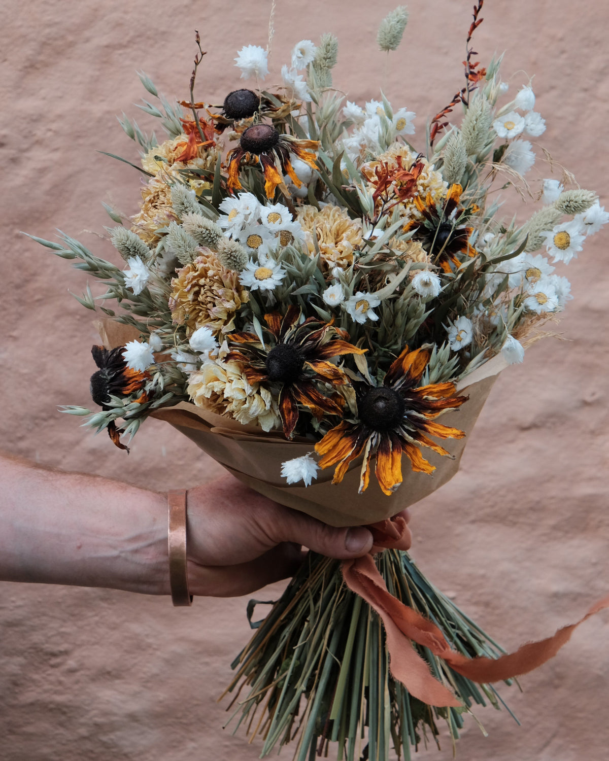 Autumn dried flower bouquet