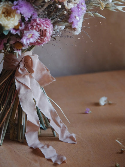 Large pastel dried flower bouquet